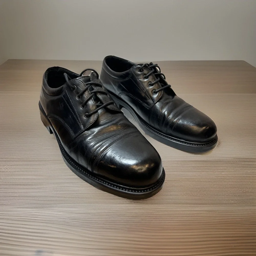 G.H. Bass & Co 6033 Made in Italy Men's 11M Black Leather Oxford Dress Shoes